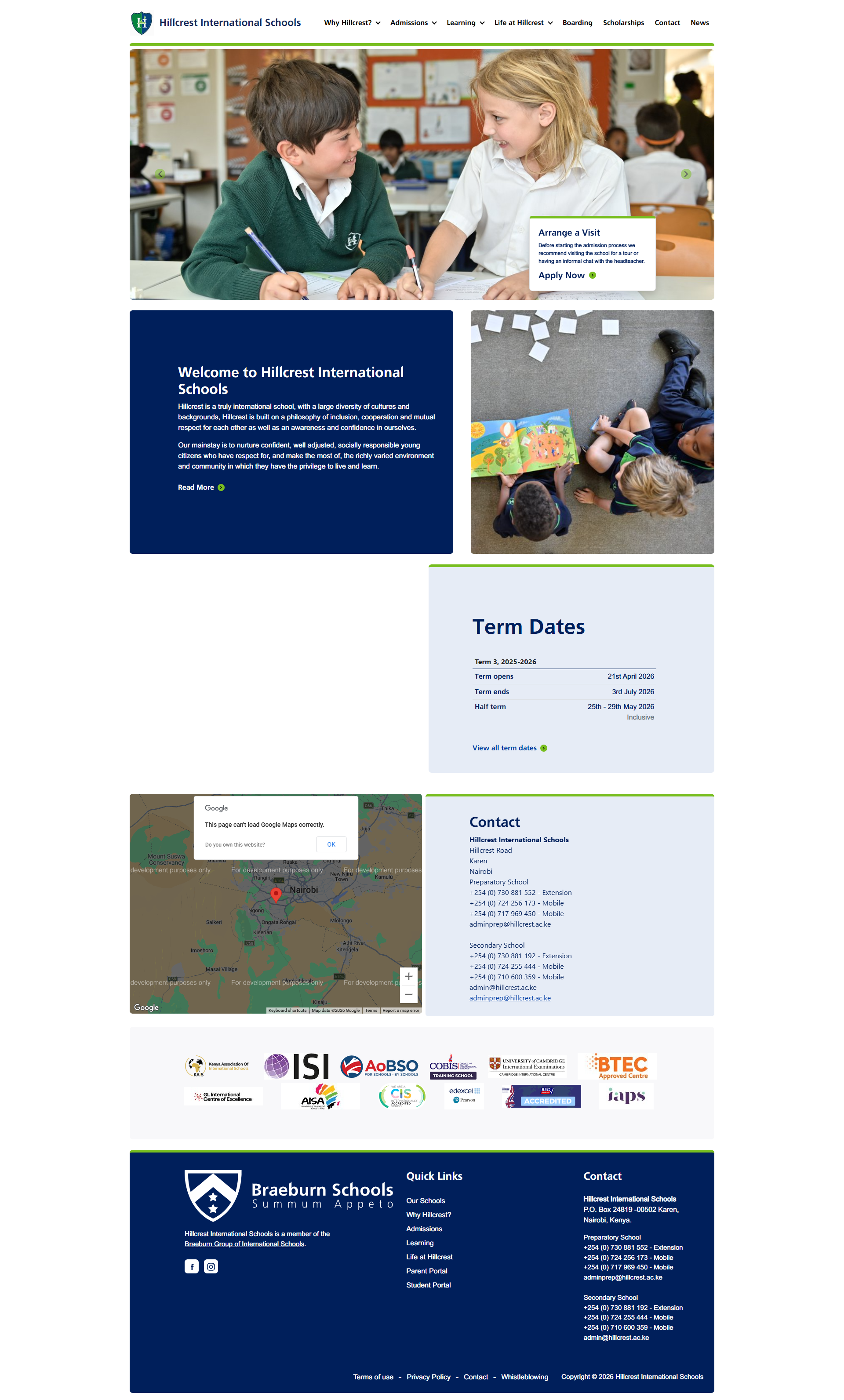 Vibrant website design for a modern high school featuring bright colors and smiling students on a sunny campus